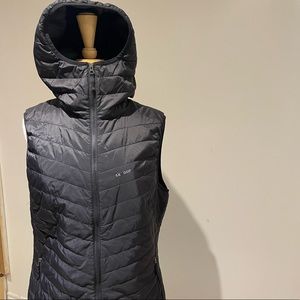 Swedish Made knee length vest with hood- Black size XL